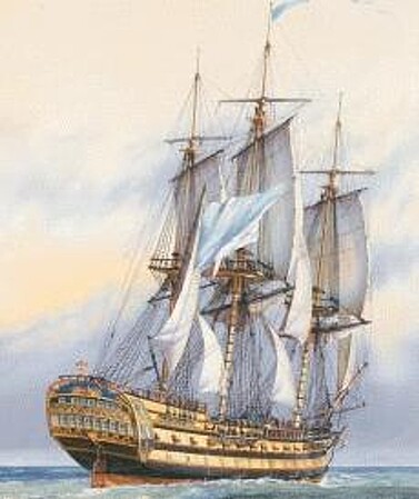 plastic model ship, ship model,Le Glorieux Sailing Ship -- Plastic Model Sailing Ship Kit -- 1/150 Scale -- #80889