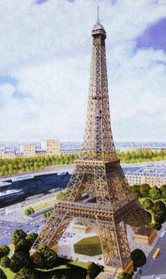 Eiffel Tower -- Plastic Model Diorama -- 1/650 Scale -- #81201