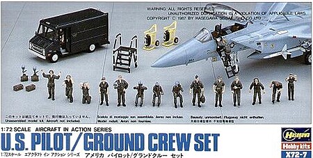 U.S. Pilot/Ground Crew Set -- Plastic Model Military Figure -- 1/72 Scale -- #35007