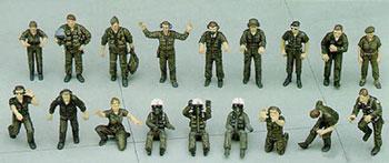 U.S. Pilot/Ground Crew Set B -- Plastic Model Military Figure -- 1/48 Scale -- #36005