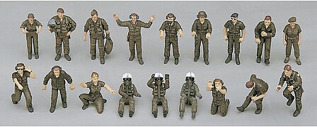 U.S. Pilot/Ground Crew Set B -- Plastic Model Military Figure -- 1/48 Scale -- #36005
