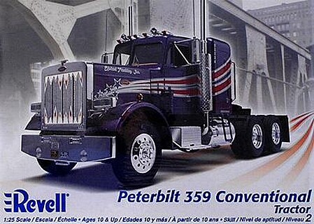 plastic model car,plastic model cars,Peterbilt 359 Conventional -- Plastic Model Truck Kit -- 1/25 Scale -- #851506