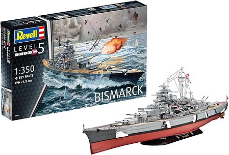  ship models,plastic model ship,Battleship Bismarck -- Plastic Model Military Ship Kit -- 1/350 Scale -- #05040