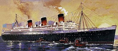  ship model,plastic model ship,Queen Mary -- Plastic Model Commercial Ship Kit -- 1/570 Scale -- #05203
