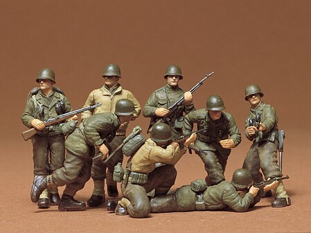 US Infantry Euro Theater Soldier Set -- Plastic Model Military Figure Kit -- 1/35 Scale -- #35048