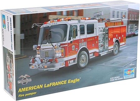 plastic model car,plastic model cars,'02 American LaFrance Eagle Fire Pumper -- Plastic Model FIretruck Kit -- 1/25 Scale -- #02506